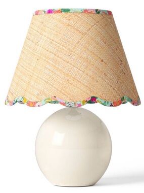 Rifle Paper Co. X Target Round Table Lamp - Natural Shade with Garden party trim